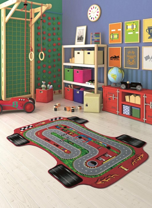 Covor, Car Racing, 133x190 cm, Poliamida, Multicolor