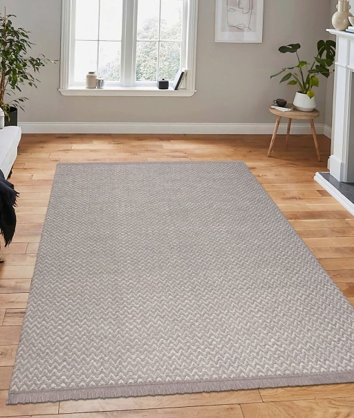 Covor, 23033A , 80x150 cm, 100% Iuta/tesatura chenille, Crem