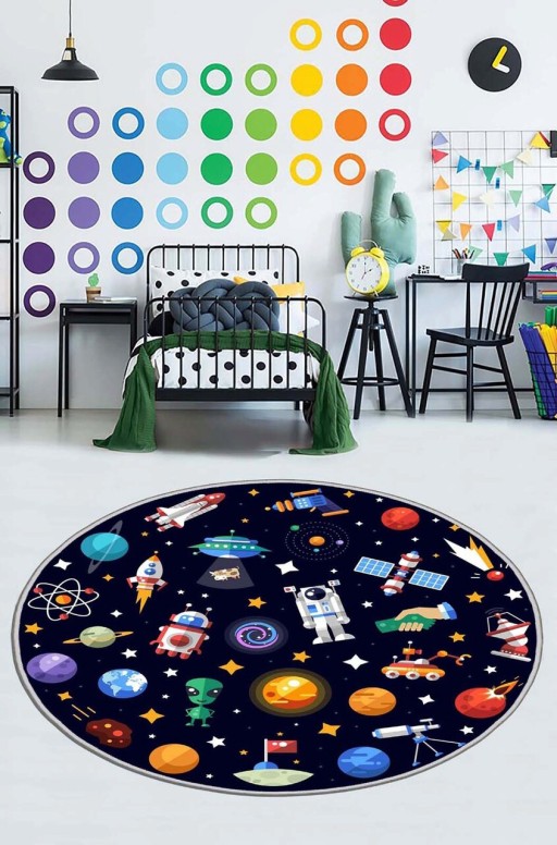 Covor, HMNT926, 100x100 cm, Poliester, Multicolor