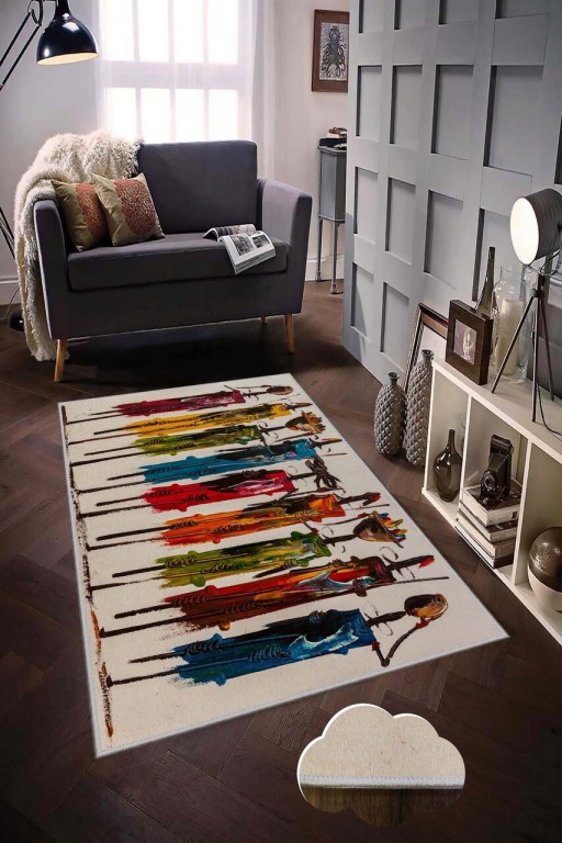 Covor, HMNT47, 100x200 cm, Poliester, Multicolor