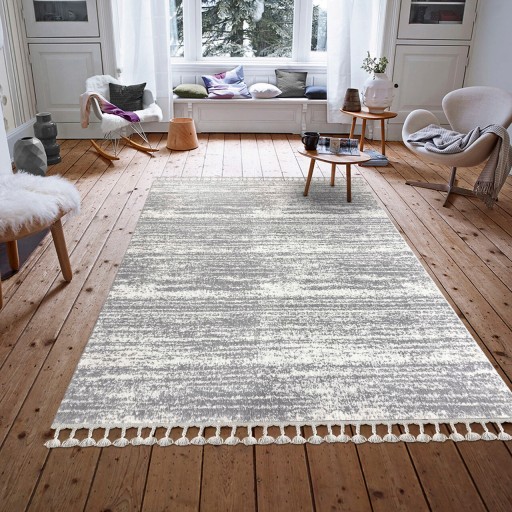 Covor, 2778A , 80x150 cm, Poliester, Alb / Gri deschis