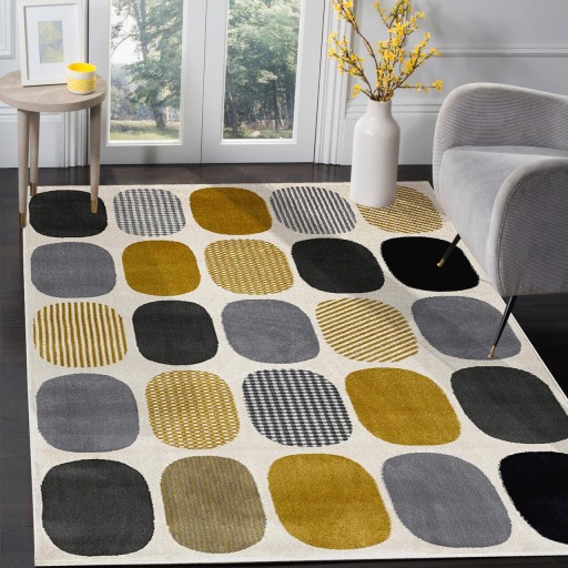 Covor, HE679 , 80x150 cm, Polipropilena, Crem / Galben