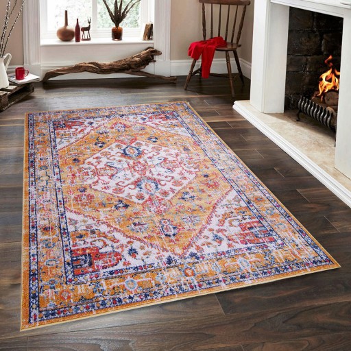 Covor, Vintage 7656 , 80x150 cm, Polipropilena, Galben