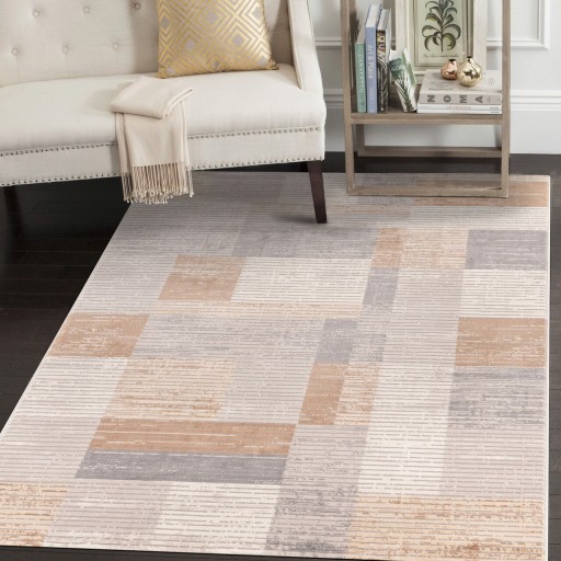 Covor, Motto 4478, 80x150 cm, Polipropilena, Gri / Bej / Maro