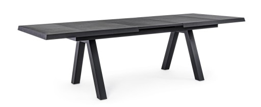 Masa extensibila pentru gradina Krion, Bizzotto, 205-265 x 103 x 78 cm, aluminiu/ceramica, gri carbune
