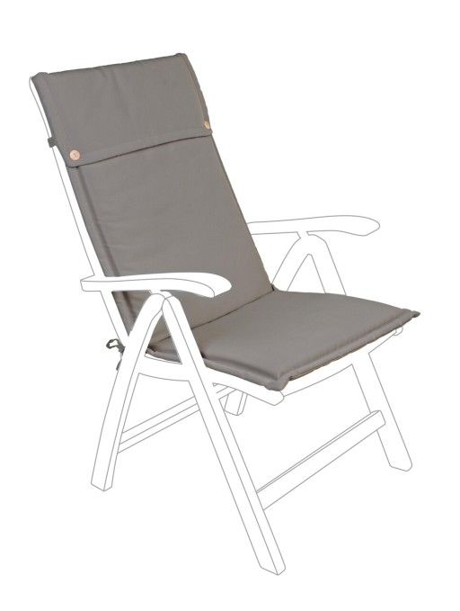 Perna pentru scaun de gradina cu spatar inalt Poly180, Bizzotto, 50 x 120 cm, poliester impermeabil, ciocolata