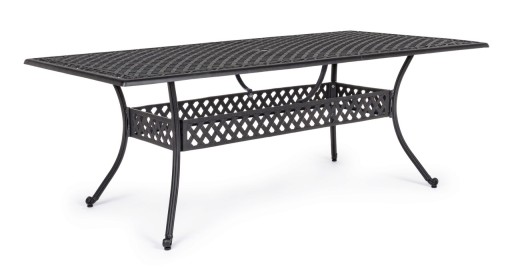 Masa de gradina Ivrea, Bizzotto, 213 x 107 x 73 cm, aluminiu turnat, gri carbune