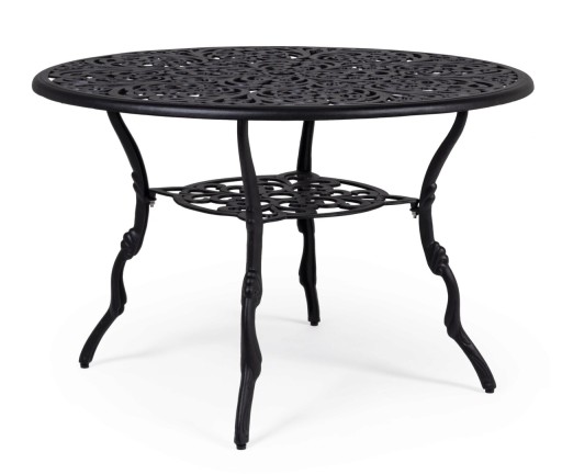 Masa Victoria, Bizzotto, Ø110 x 71.5 cm, aluminiu turnat, finisaj mat, gri carbune