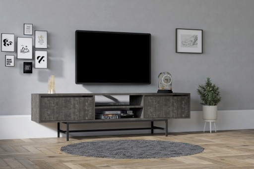 Comoda TV, Asse Home, Tauber, 180x50x40 cm, PAL, Antracit