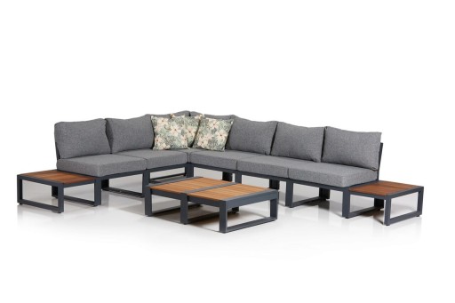 Set mobilier de gradina, Hanah Home, Lapuarta 3, Cadru: 100% ALUMINIU, Multicolor