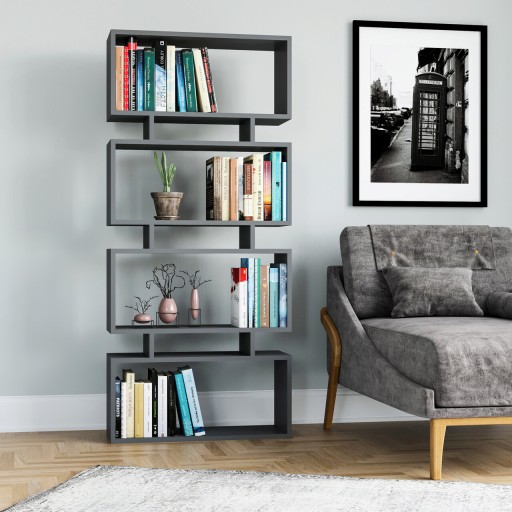 Corp biblioteca, Dovelle, Langdon, 72x25x161 cm, PAL, Antracit