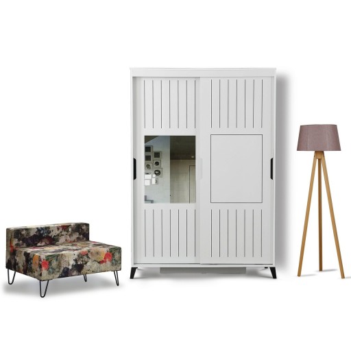 Dulap pentru haine, Comforty, Pasific Home Fuga 120, 120x216x60 cm, PAL, Alb