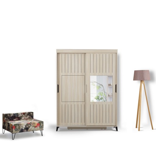 Dulap pentru haine, Comforty, Pasific Home Fuga 130, 130x216x60 cm, PAL, Stejar