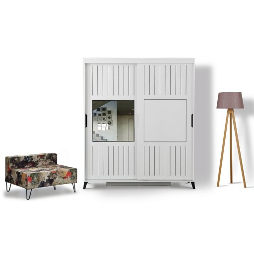 Dulap pentru haine, Comforty, Pasific Home Fuga 190, 190x216x60 cm, PAL, Alb