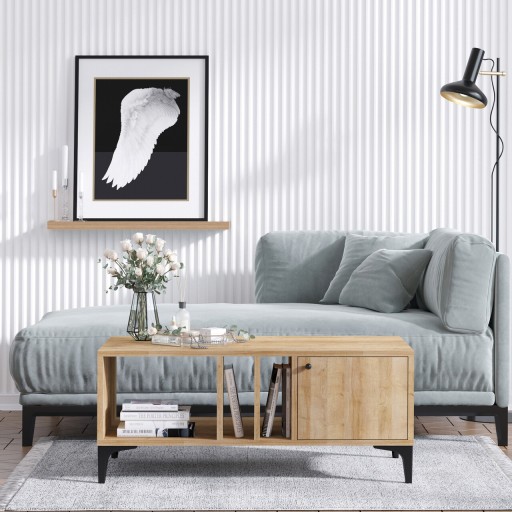 Masuta de cafea, Emerald, Rigo, 100x47x50 cm, PAL, Stejar