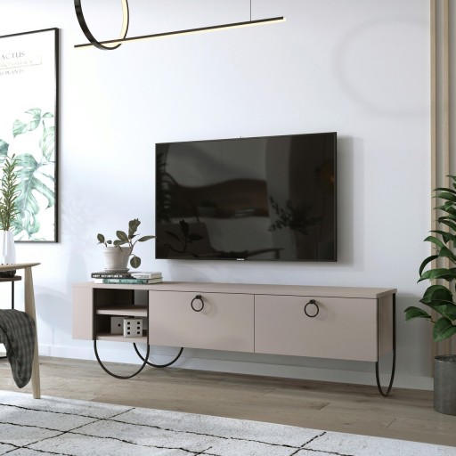 Comoda TV, Homitis, Norfolk Tv Stand, 150x44x36 cm, PAL, Mocha