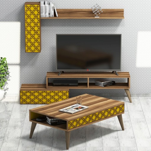 Set mobilier living, Hommy Craft, Planet, PAL, Nuc / Galben