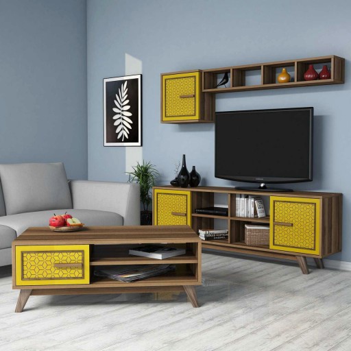 Set mobilier living, Hommy Craft, Ayla, PAL, Nuc / Galben