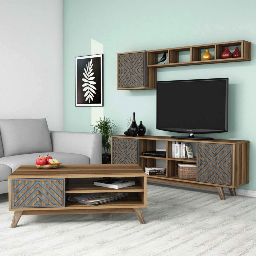 Set mobilier living, Hommy Craft, Inci, PAL, Nuc / Albastru