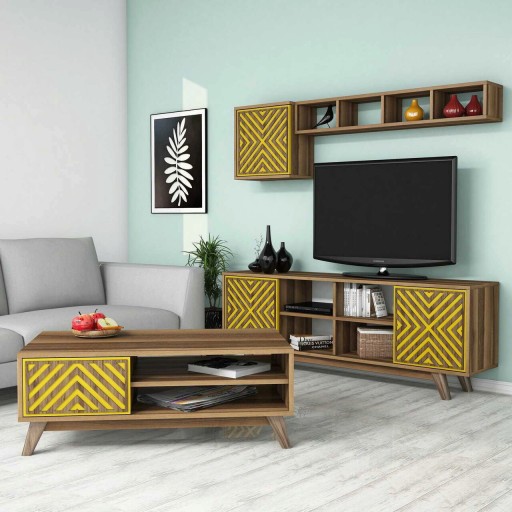 Set mobilier living, Hommy Craft, Inci, PAL, Nuc / Galben