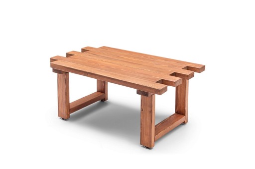 Masuta de cafea pentru gradina, Hudson, Abant, 104x48x65 cm, Lemn, Maro