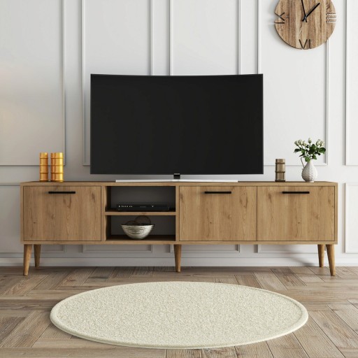 Comoda TV, Arcadia, Exxen, 180x53x35 cm, PAL, Stejar