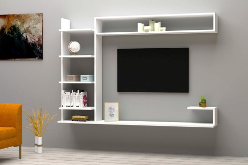 Comoda TV, Puqa Design, Noble, 180x121 cm, PAL, Alb