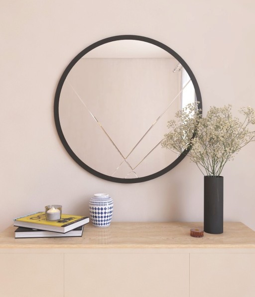 Oglinda decorativa, Hanah Home, Gabel, Negru