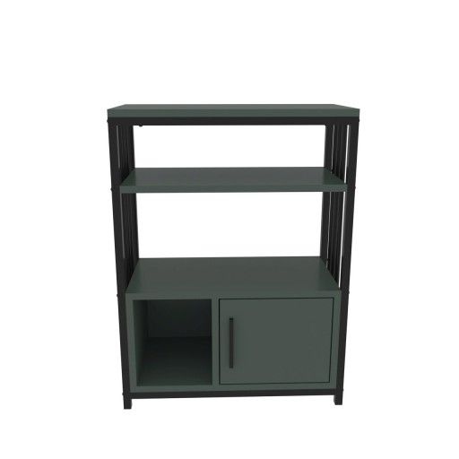 Corp biblioteca, Zena Home, Letos, 60x80x29 cm, PAL, Verde/Negru
