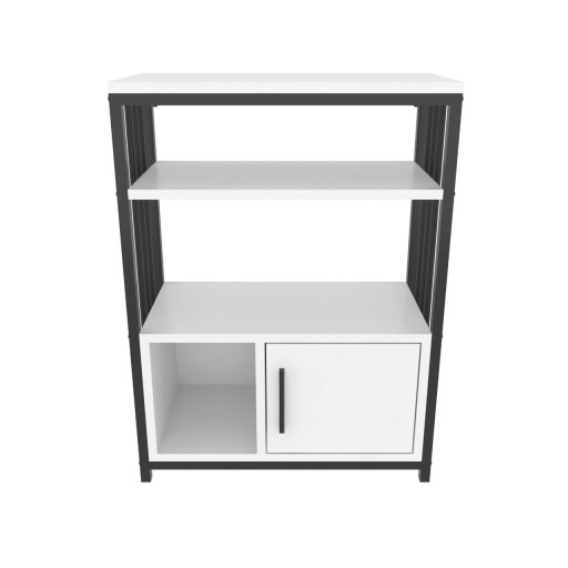 Corp biblioteca, Zena Home, Letos, 60x80x29 cm, PAL, Alb/Negru