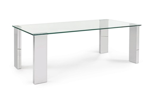 Masuta de cafea  Arley, Bizzotto, 120 x 60 x 45 cm, MDF cu invelis de otel/sticla temperata