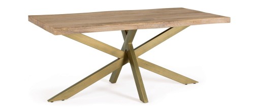 Masa Jaidev, Bizzotto, 175x90x77 cm, otel/lemn de mango, design unicat