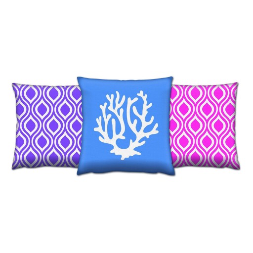 Set 3 perne decorative, AC-4235-4102-4236, 50% bumbac / 50% poliester, Multicolor
