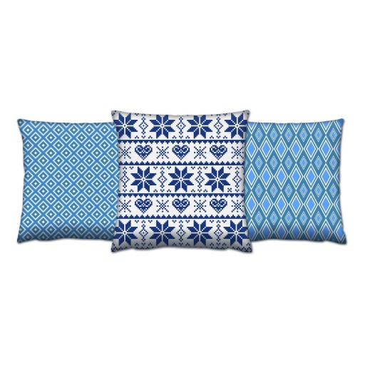 Set 3 perne decorative, AC-4383-4400-4384, 50% bumbac / 50% poliester, Multicolor