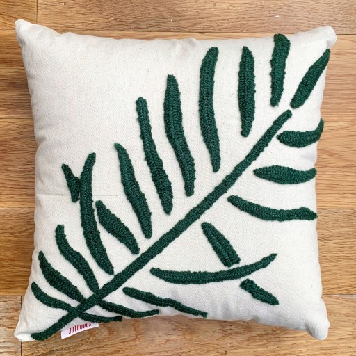 Perna, Pinales Organic Woven Punch PillowWith İnsert, 43x43 cm, Bumbac, Verde