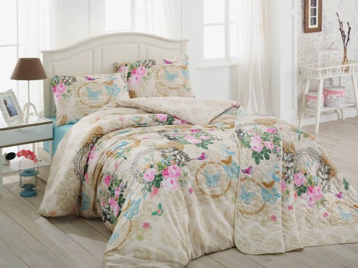 Lenjerie de pat pentru o persoana (EU) (IT), 2 piese, L'essentiel Maison, Angel, Beige / Camel / Blue / Pink / Green