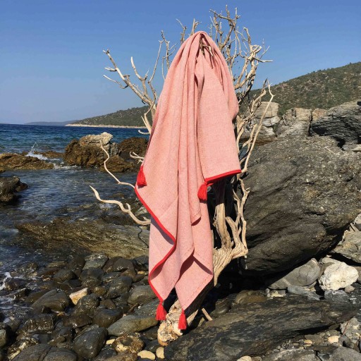 Prosop de plaja, L&#039;essentiel Maison, Harmony, Rosu