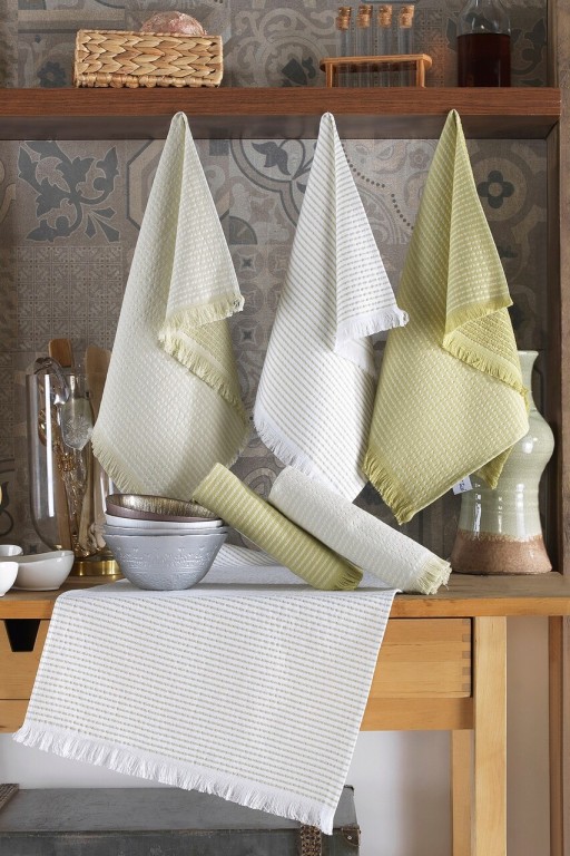 Set prosoape de bucatarie, L&#039;essentiel Maison, Bella, Verde