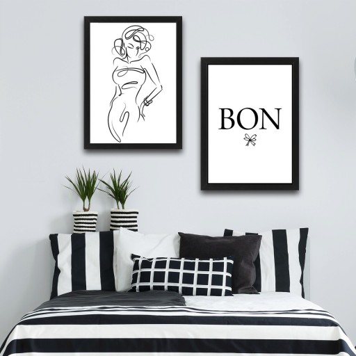 Set 2 tablouri decorative, Bon Set, PAL, Hartie, Multicolor