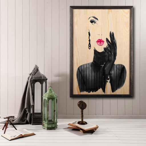 Tablou decorativ, Woman Silhouette, Lemn, Lemn, Multicolor