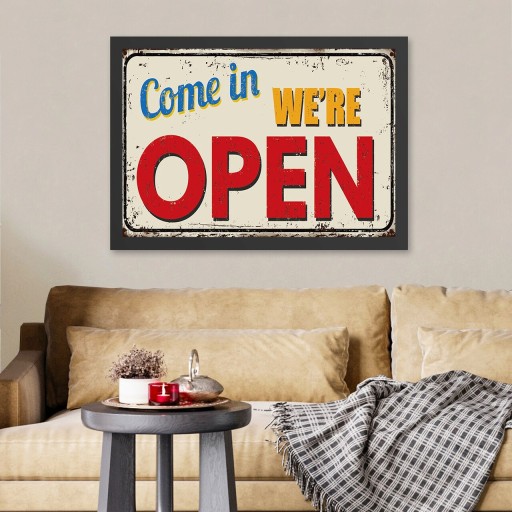 Tablou decorativ, We&#039;re Open 2 (40 x 55), MDF , Polistiren, Multicolor