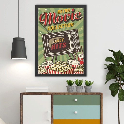 Tablou decorativ, Retro Movie Collection 2 (55 x 75), MDF , Polistiren, Multicolor