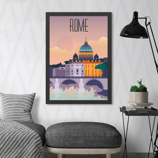 Tablou decorativ, Rome (55 x 75), MDF , Polistiren, Multicolor