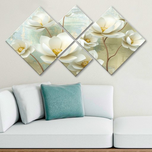 Set 4 tablouri decorative, 4MDF1604059651, MDF, Imprimat UV, Multicolor