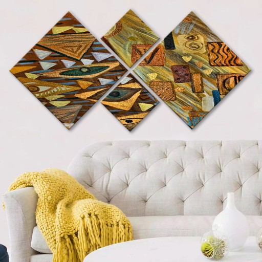Set 4 tablouri decorative, 4MDF264363845, MDF, Imprimat UV, Multicolor