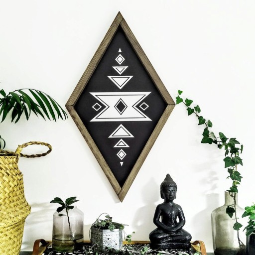 Tablou decorativ, CZM021, Lemn, MDF, Multicolor