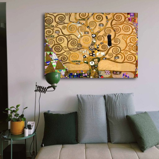 Tablou decorativ, 70100KLIMT003, Canvas, Lemn, Multicolor