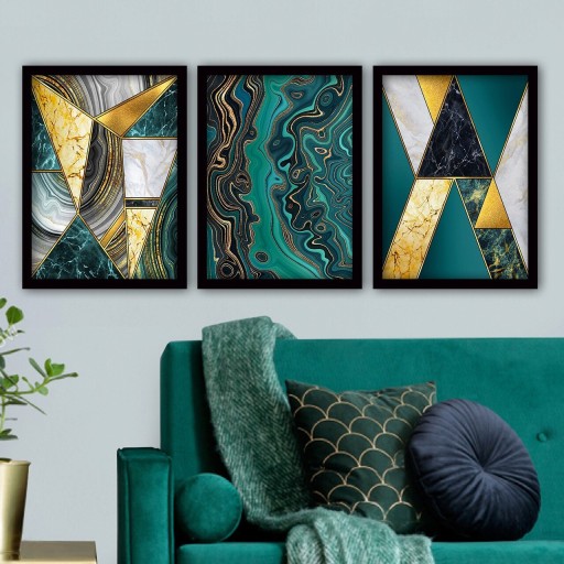 Set 3 tablouri decorative, 3SC37, MDF, Plastic, Multicolor