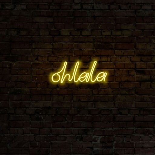 Decoratiune luminoasa LED, Oh La La, Benzi flexibile de neon, DC 12 V, Galben