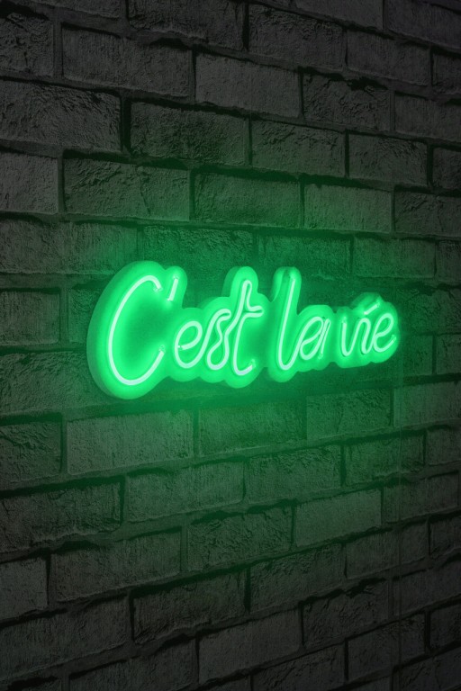 Decoratiune luminoasa LED, C&#039;est La Vie, Benzi flexibile de neon, DC 12 V, Verde